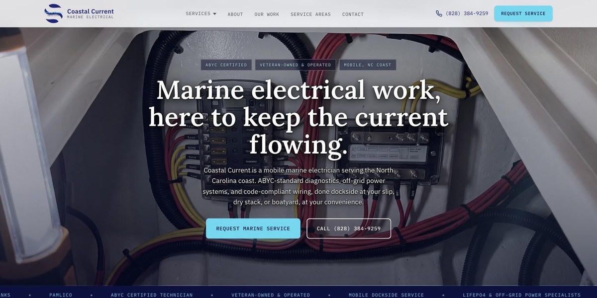 Coastal Current website, built by Mancini Business Solutions