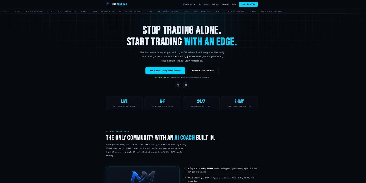 NM Trading website screenshot